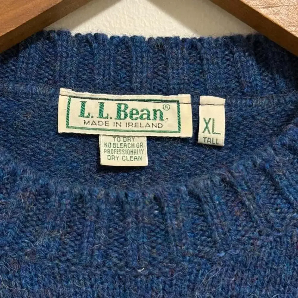 Vintage L.L. Bean Wool Crewneck Sweater Made in Ireland XL Tall